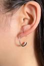 Silver Sterling Silver Half Hoop Earrings, Image 2 of 4