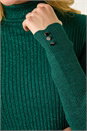 Green Dusk Stripe Turtle Neck Knit Jumper, Image 5 of 5