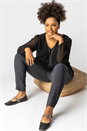 Dark Grey Curve Full Length Stretch Trousers, Image 5 of 5