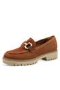Brown Tamaris Brown Tamaris Cognac Leather Platform Loafers, Image 3 of 7