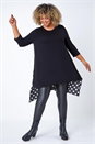 Black Curve Polka Dot Chiffon Stretch Top, Image 1 of 5