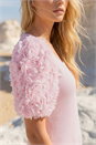 Light Pink Dusk 3D Puff Sleeve Stretch T-Shirt, Image 4 of 4