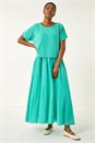 Jade Cotton Top Overlay Midi Dress, Image 2 of 5