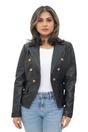 Black Leather Military Blazer Jacket-Aalborg, Image 1 of 6