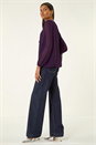 Purple Pleated Chiffon Necklace Top, Image 3 of 5