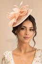 Pink Feather & Bow Disc Fascinator, Image 1 of 2