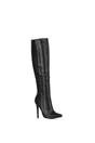 Black 'Nora' Pointed Toe Zip Up Knee High Stiletto Heel Long Boots, Image 2 of 5