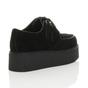 Black Double Platform Brothel Creepers Lace Up Shoes, Image 4 of 6