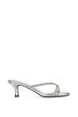 Silver XY LONDON Silver 'Megan' Toe Post Heeled Mules With Crystal Details, Image 1 of 6