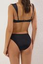 Black Basic Regular Waist Bikini Bottom with Minimal Clean Finish, Image 3 of 3