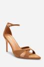 Tan 'Odette' Pointed Open Toe Strappy Heels, Image 3 of 6