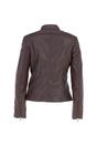 Maroon 'lolita' Real Leather Mandarin Collar Biker Jacket, Image 4 of 5