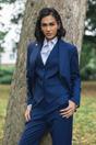 Navy Infinity Leather Navy Womens 3 Piece Plain Navy Formal Office Suit, Image 2 of 8