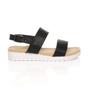 Black AJVANI Black Flatform Strappy Sandals, Image 2 of 6