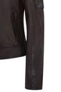 Dark Brown Quilted Leather Biker Jacket-Horten, Image 6 of 6