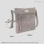 Light Grey 'RUE' Distressed Real Leather Crossbody Bag, Image 6 of 6