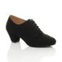 Black AJVANI Black Mid Cuban Heel Brogue Ankle Boots, Image 1 of 6