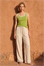 Olive Cotton Ric Rac Trim Vest, Image 2 of 4