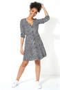KHAKI Leopard Print Button Through Skater Dress, Image 2 of 5