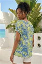 Lime Abstract Spot Print Pleat Front Top, Image 3 of 4