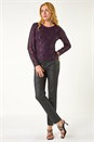 Purple Dusk Sequin Long Sleeve Stretch Top, Image 3 of 5