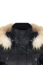 Black Lamb Leather Parka Fur Hood Jacket, Image 6 of 6