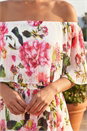 Ivory  Bardot Floral Tiered Dress, Image 4 of 4