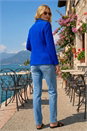 Royal Blue Textured Pocket Stretch Jacket, Image 3 of 4
