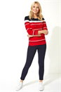 Red Nautical Bird Embroidered Stripe Jumper, Image 2 of 5