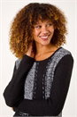 Black Textured Contrast Pocket Knit Jumper, Image 4 of 5