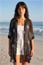 Black Floral Print Longline Blouse, Image 2 of 4