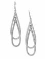 Silver AVANT-GARDE PARIS Silver Double Loop Pavé Drop Earrings, Image 1 of 3