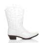 White Low Cuban Heel Embroidered Cowboy Western Boots, Image 2 of 5