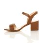 Tan AJVANI Tan Mid Block Heel Strappy Sandals, Image 3 of 6