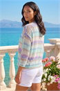 Light Blue  Ombre Longline Knit Cardigan, Image 3 of 4