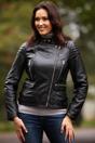 Black Brampton London Black 'B Soho' Real Leather Biker Jacket, Image 2 of 6