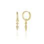 Gold Sterling Silver Pave Spike Rhombus Drop Earring, Image 1 of 5