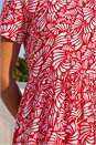 Red Abstract Print Jersey Stretch Dress, Image 4 of 4
