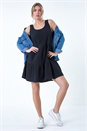 Black Dusk Tiered A-Line Cotton Dress, Image 2 of 5