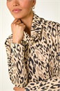 Cream  Animal Print Cowl Neck Tunic, Image 5 of 5