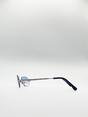 Blue Rimless Oval Hexagon Sunglasses, Image 4 of 4