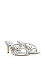 Silver XY LONDON Silver 'Angel' Stiletto High Heel Mule Sandals, Image 5 of 6