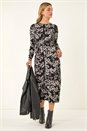 Black Dusk Printed Stretch Midi Dress, Image 1 of 5