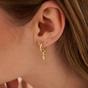 Gold Sterling Silver Pave Spike Rhombus Drop Earring, Image 3 of 5