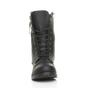 Black Lace Up Zips Military Biker Ankle Boots, Image 5 of 5