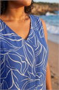 Blue Curve Swirl Print V-Neck Vest, Image 4 of 4