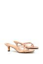 Beige XY LONDON Beige 'Dream' Strappy Square Toe Kitten Heel Slip on Mule Sandals, Image 5 of 5