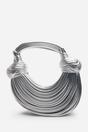Silver Blossom Curved Metallic Shoulder Bag, Image 1 of 5