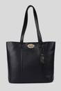 Black 'Elegante Firenze' Real Leather Tote Bag, Image 1 of 4
