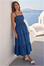 Indigo Petite Shirred Tiered Dress, Image 2 of 4